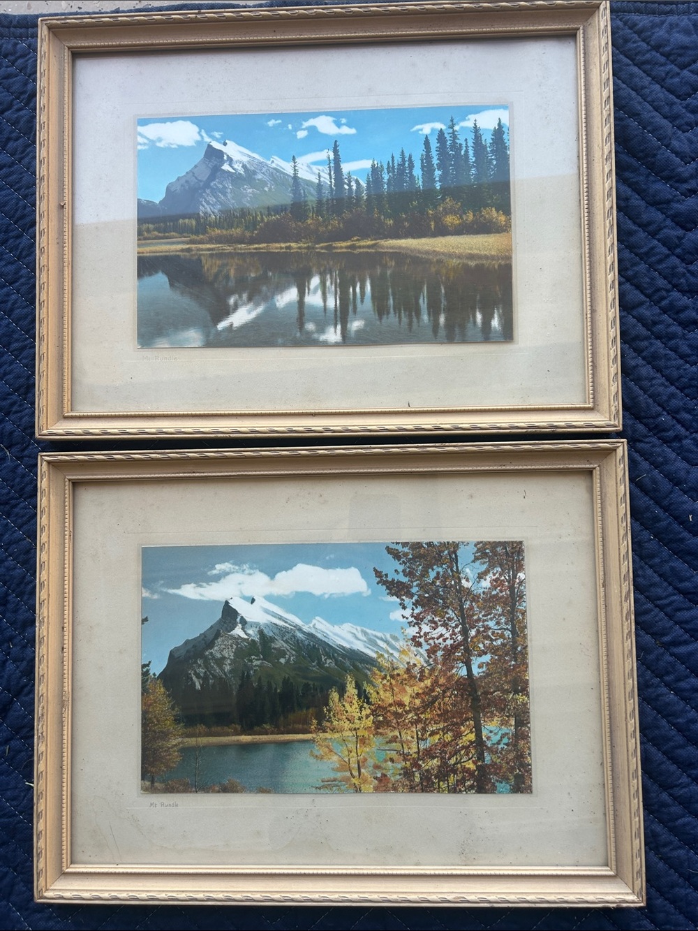 Canada Pair of Framed Mountain Landscape Prints in Gold Frames